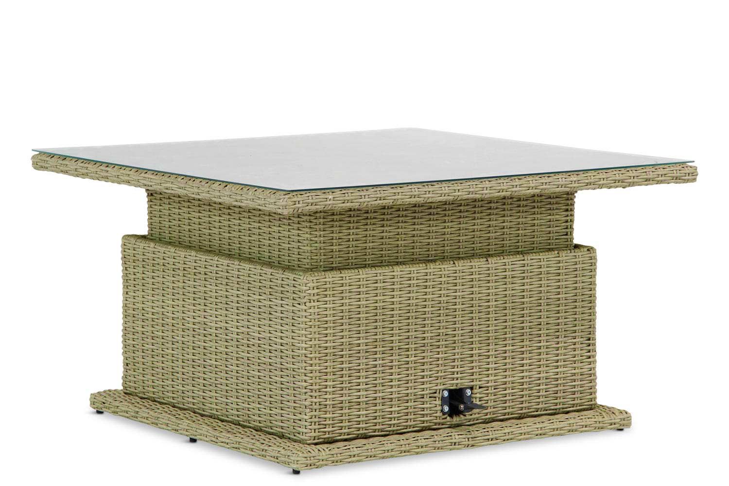 Garden Collections Brampton lounge/dining tafel naturel verstelbaar 120 x 120 cm thumbnail