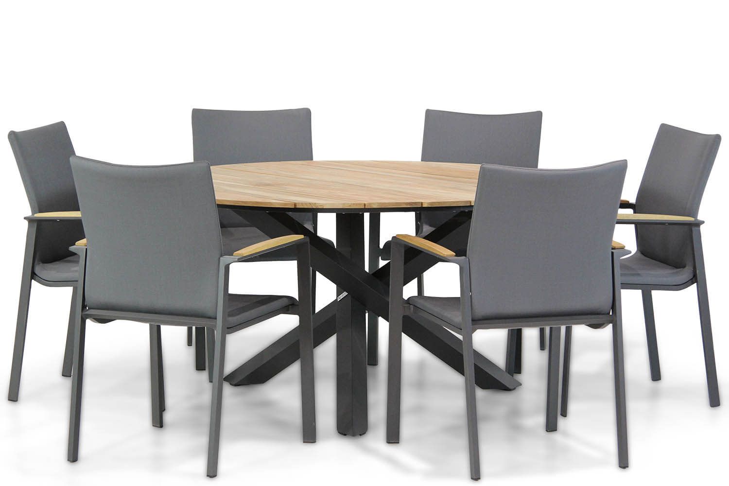 Lifestyle Brandon/Fabriano 150 cm rond dining tuinset 7-delig thumbnail