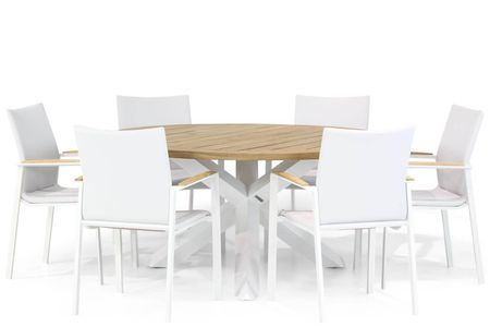 Lifestyle Brandon/Wellington 160 cm rond dining tuinset 7-delig