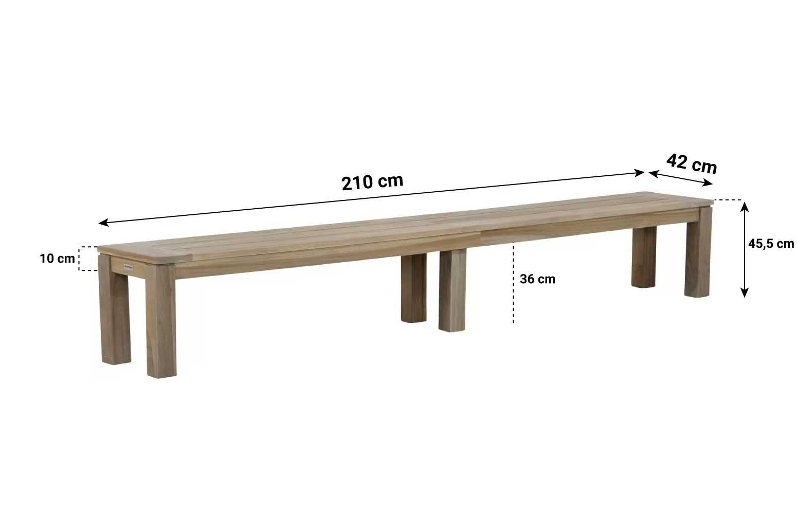 Garden Collections Brighton picknickbank 210 cm thumbnail