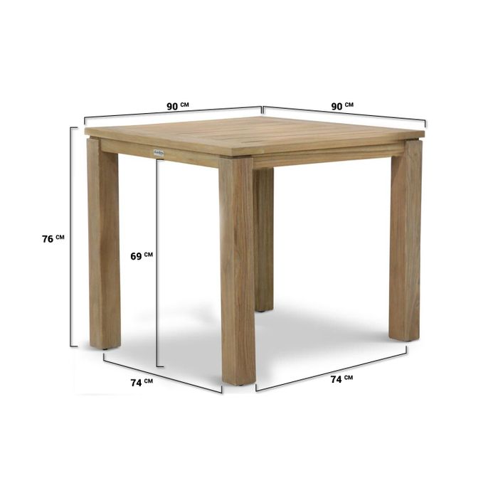 Garden Collections Bristol dining tuintafel 90 x 90 cm 