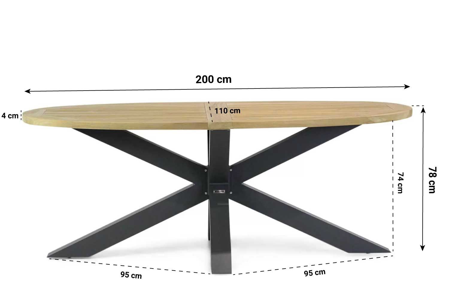 Garden Collections Oxbow/Brookline 200 cm dining tuinset 5-delig