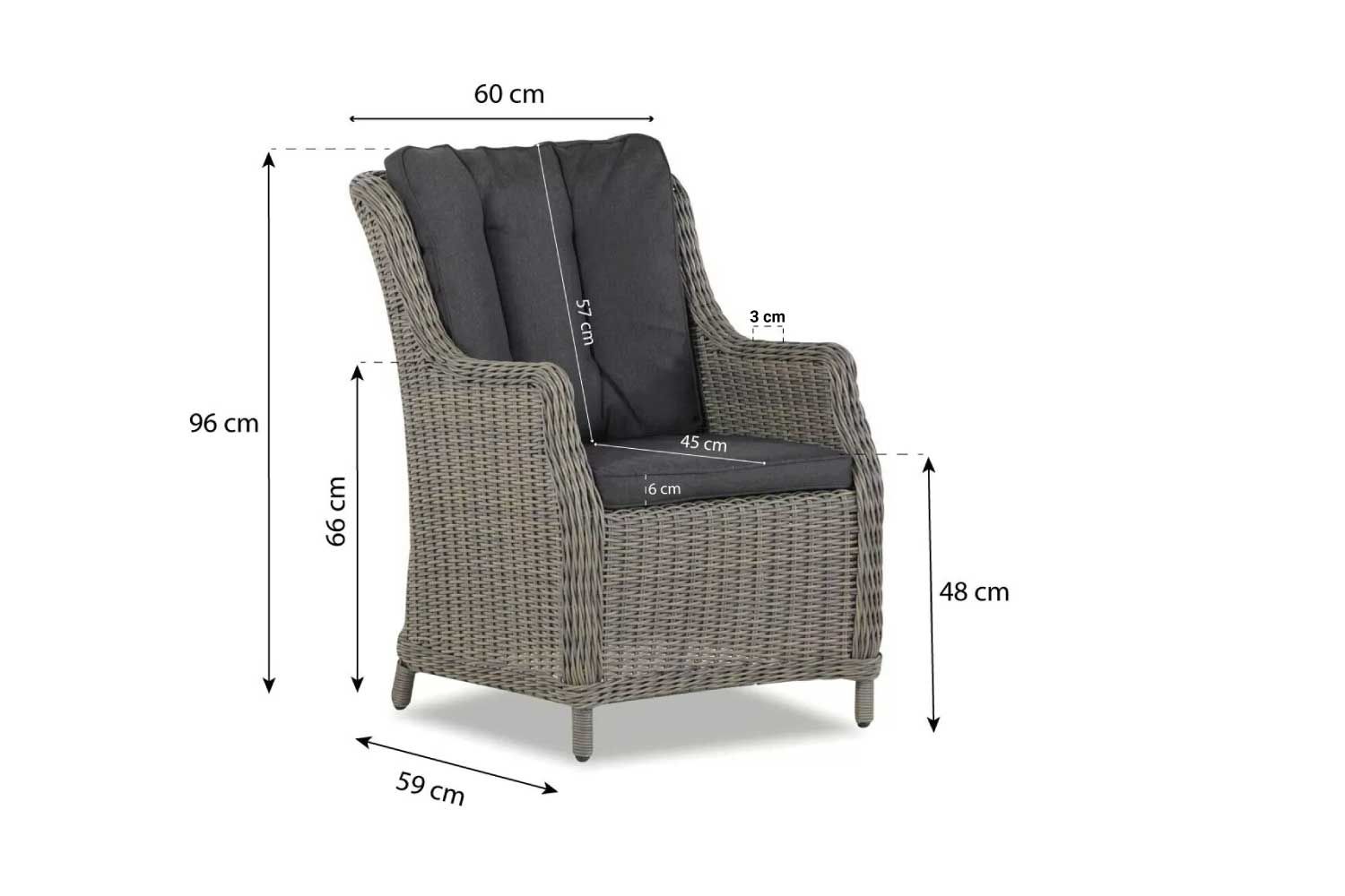 Garden Collections Buckingham dining tuinstoel kubu