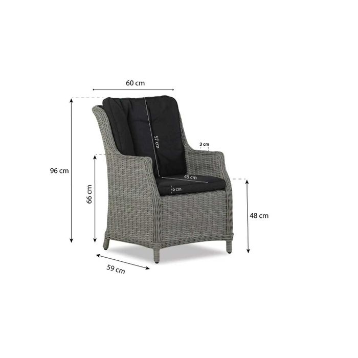 Garden Collections Buckingham/Valley 180 cm dining tuinset 5-delig