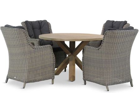Garden Collections Buckingham/Sand City rond 120 cm dining tuinset 5-delig