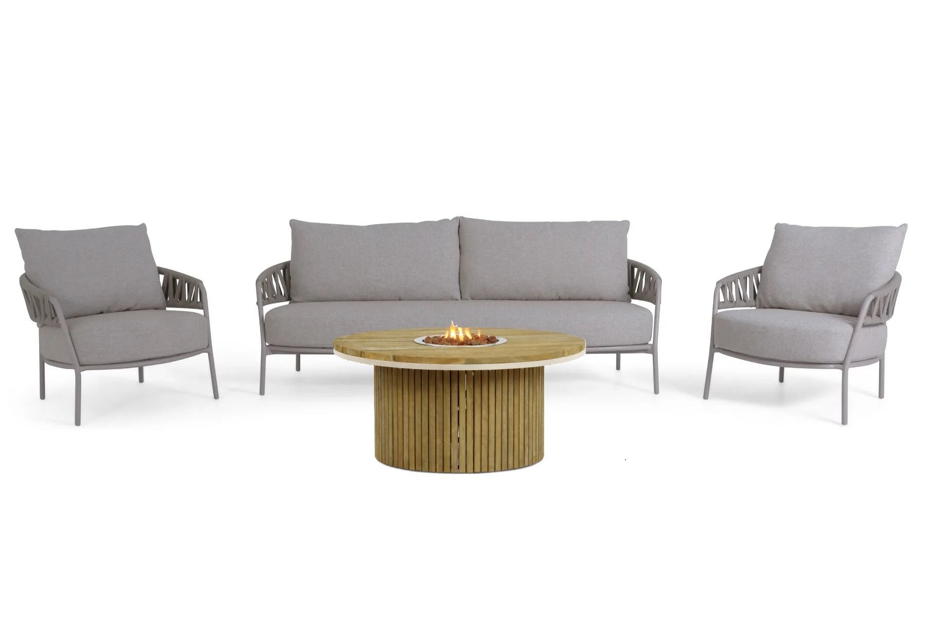 4 Seasons Outdoor Calma/Fire Nest 130 cm stoel-bank loungeset 4-delig