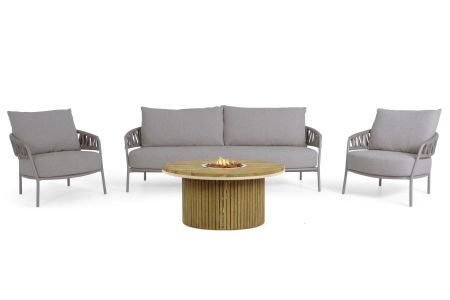 4 Seasons Outdoor Calma/Fire Nest 130 cm stoel-bank loungeset 4-delig
