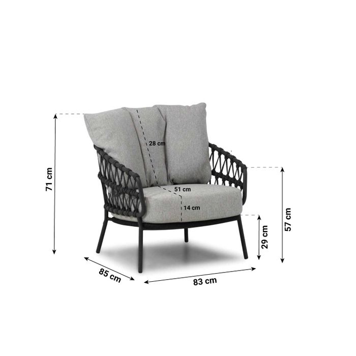 4 Seasons Calpi/Pacific 100 cm stoel-bank loungeset 4-delig