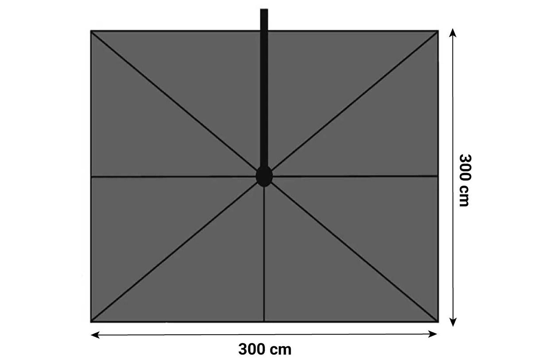 Camello Diego zweefparasol 3x3m S1 (excl. voet) thumbnail