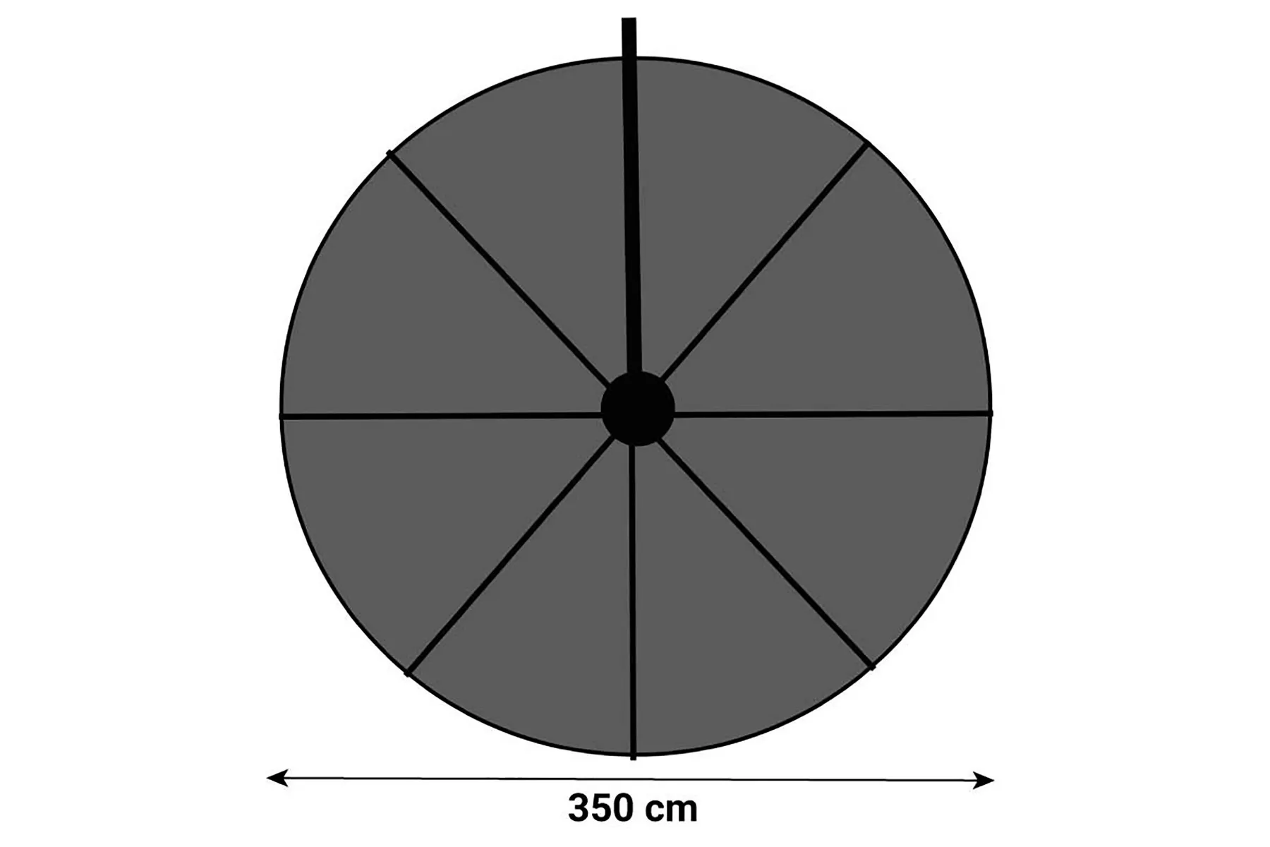 Camello Luna zweefparasol 3.5m S2 Excellent (excl. voet) thumbnail