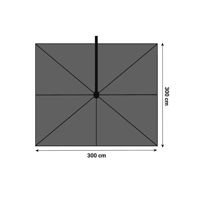 Camello Luna zweefparasol 3x3m S2 Excellent (excl. voet)