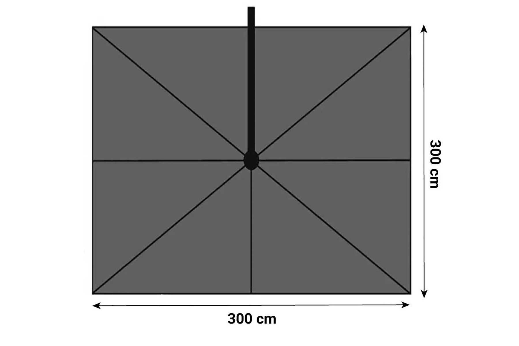Camello Luna LED zweefparasol 3x3m S2 Excellent (excl. voet)
