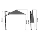 Camello Luna zweefparasol 3x3m S2 Excellent (incl. voet + hoes) thumbnail
