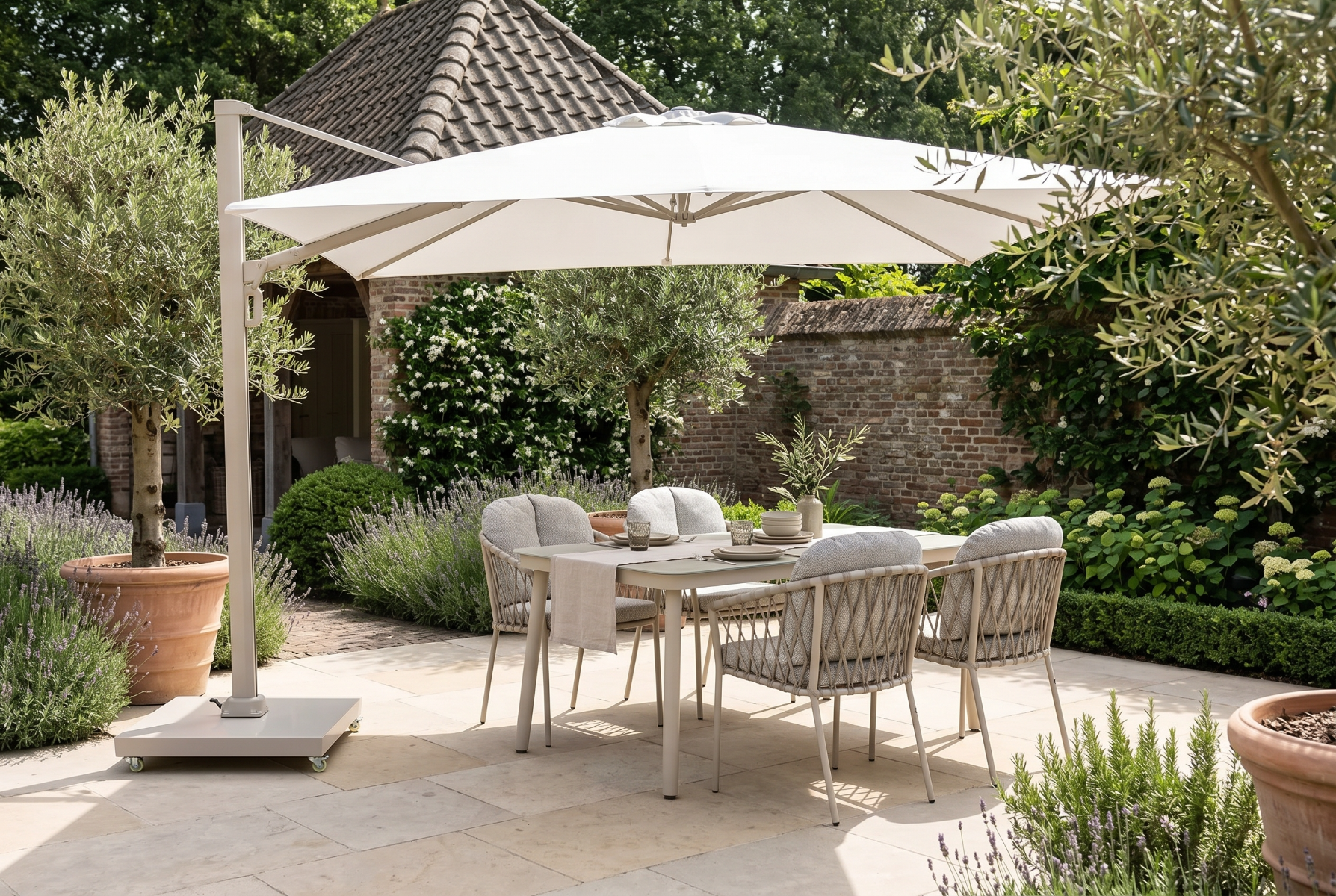 Camello Luna zweefparasol 2.6x3.5 m loft/sand (excl. voet)