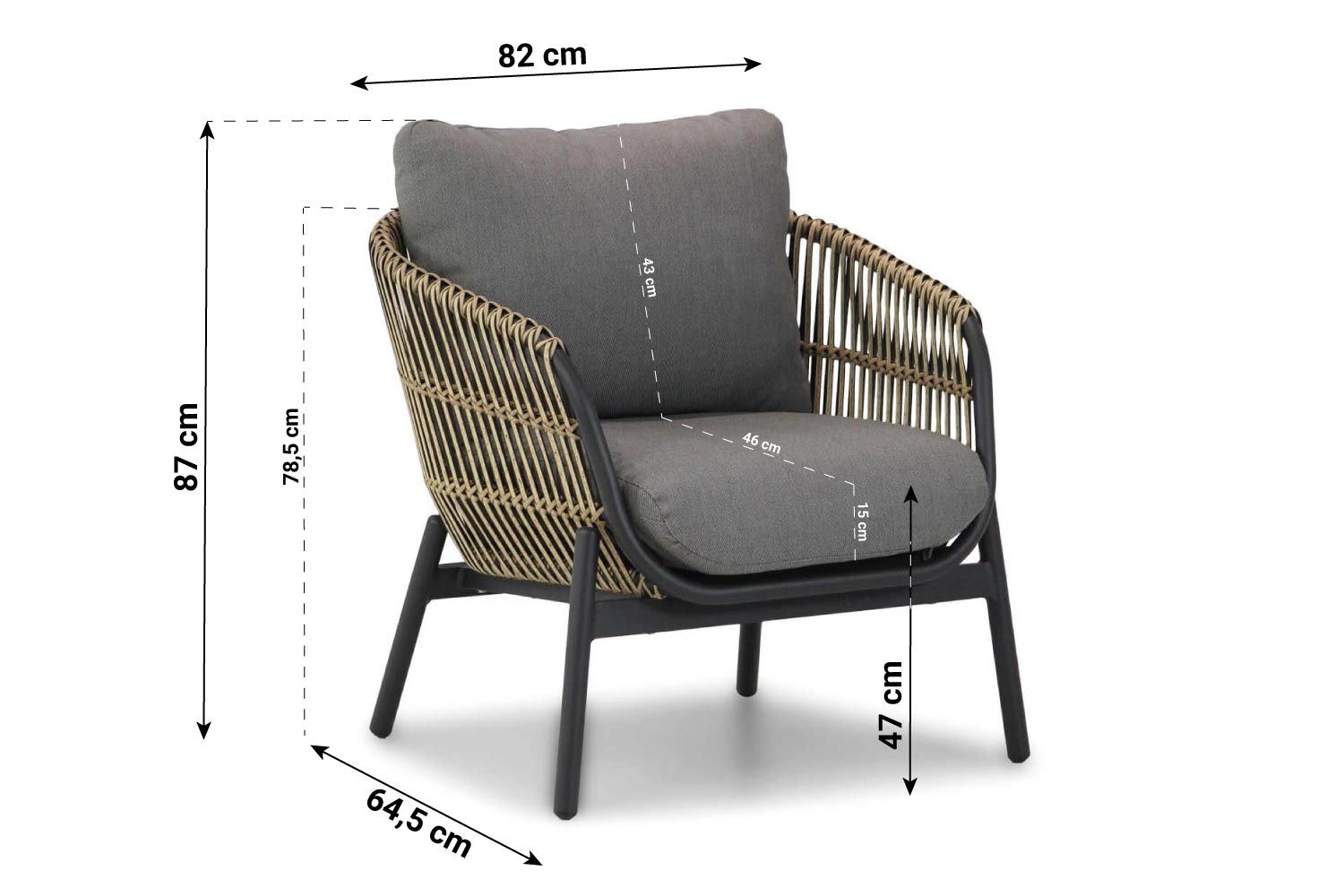 Coco Nathan stoel-bank loungeset 3-delig