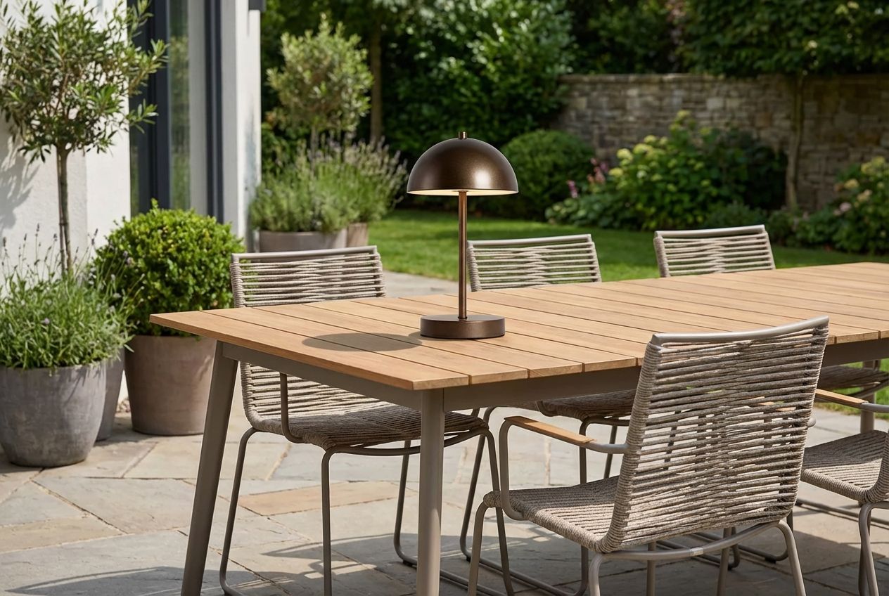 Buiten tafellamp mushroom donkerbrons oplaadbaar - Keira