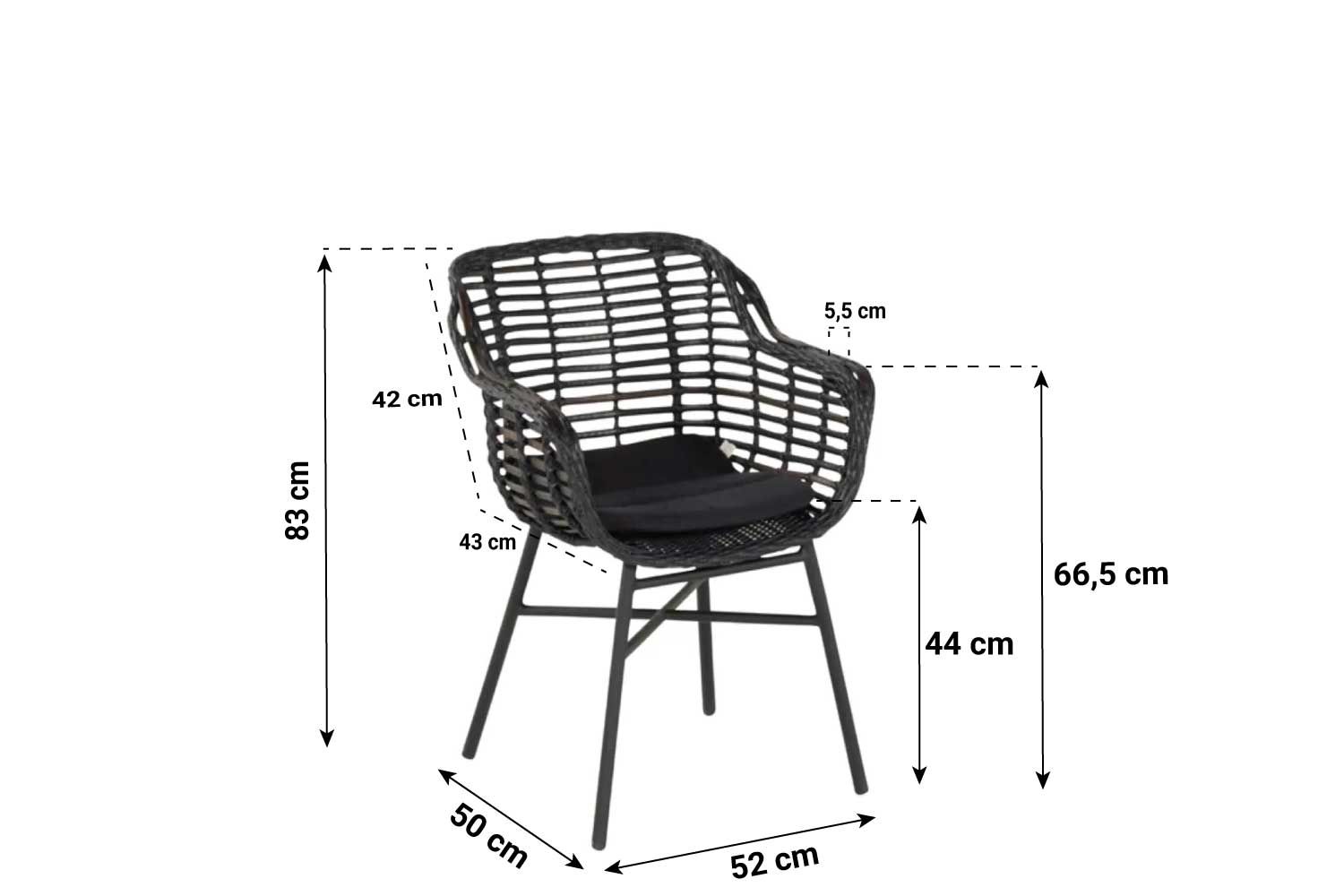 Hartman Cecilia dining tuinstoel Puma Black thumbnail