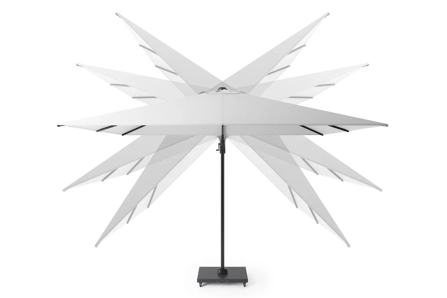 Platinum Challenger zweefparasol 3x3m T2 (incl. voet + hoes) anthracite