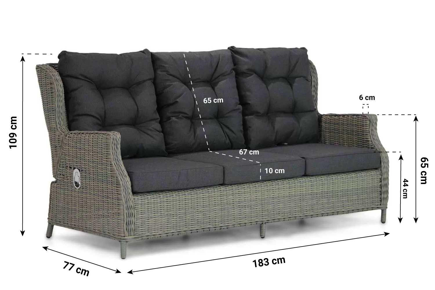 Garden Collections Chicago/Lusso 130 cm dining loungeset 4-delig thumbnail