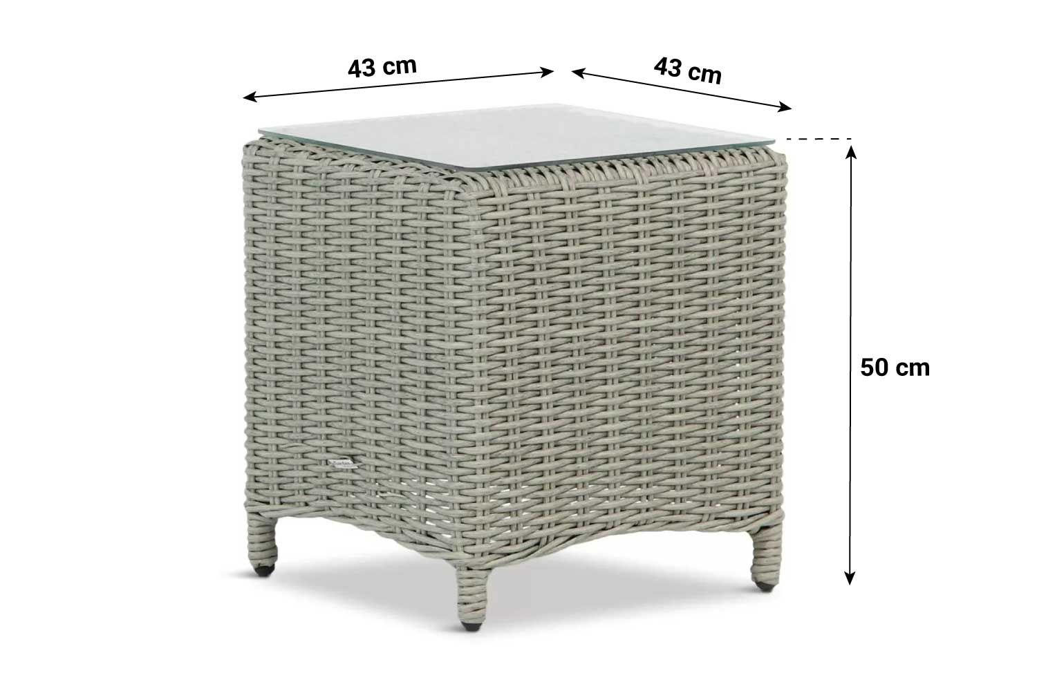 Garden Collections Chicago bijzettafel met glasplaat