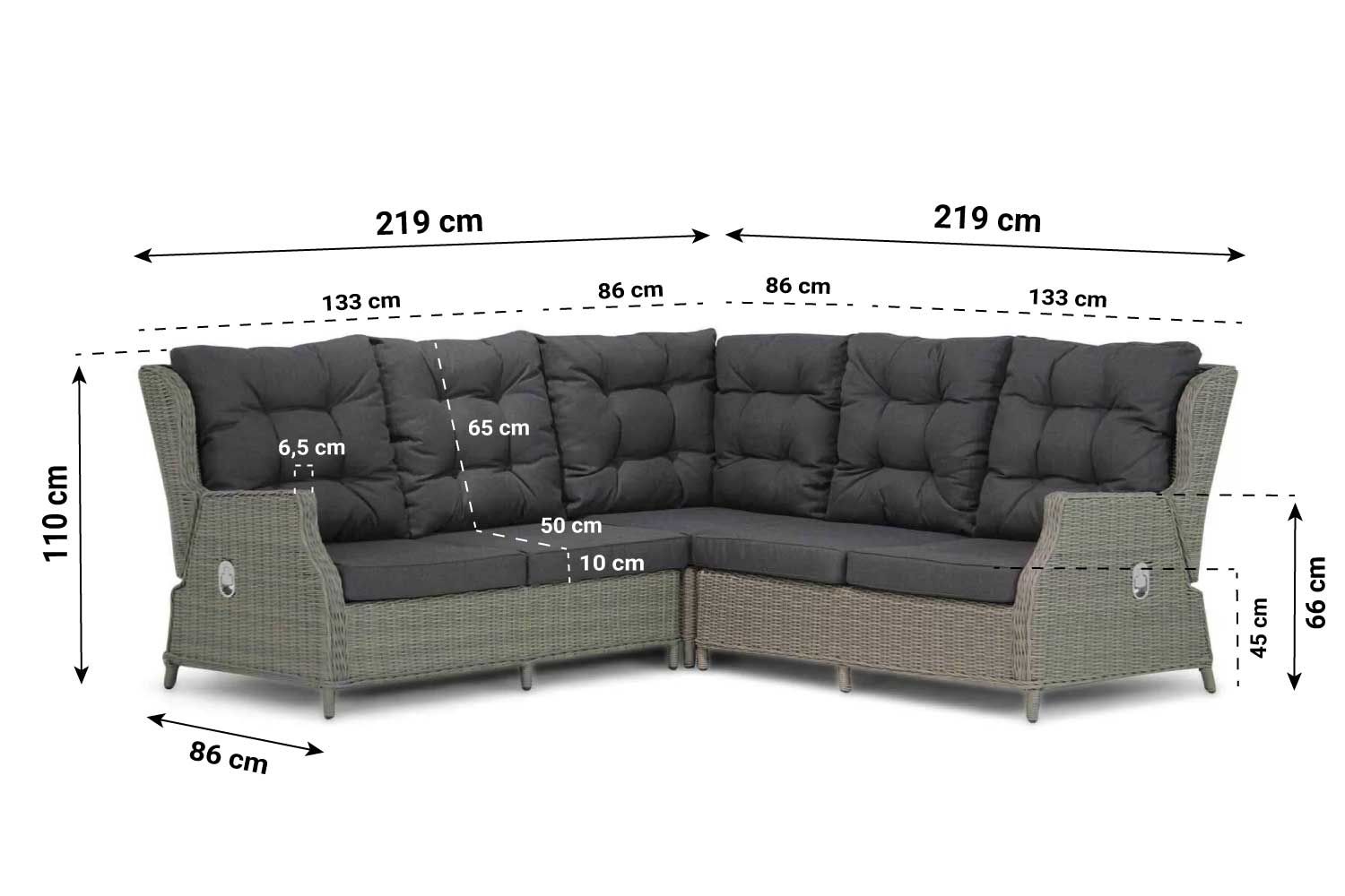 Garden Collections Chicago hoek loungeset 3-delig
