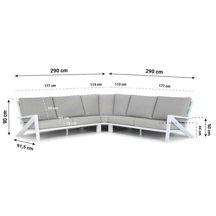 Santika Cinta hoek loungeset 3-delig - Quick Dry Foam