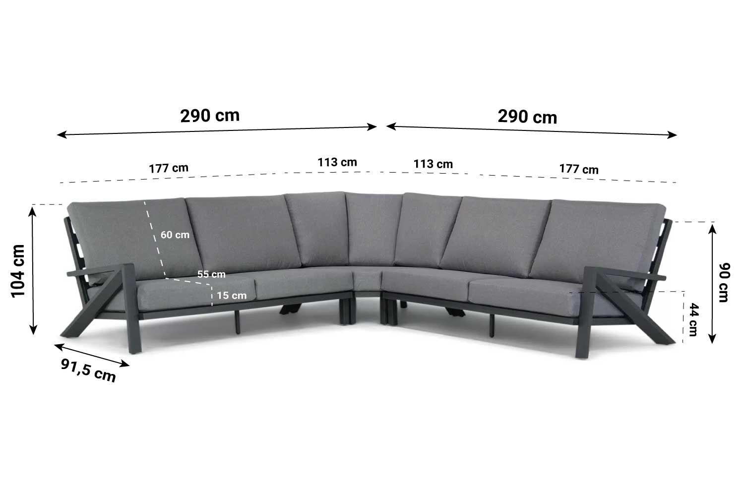 Santika Cinta hoek loungeset 4-delig - Quick Dry Foam thumbnail