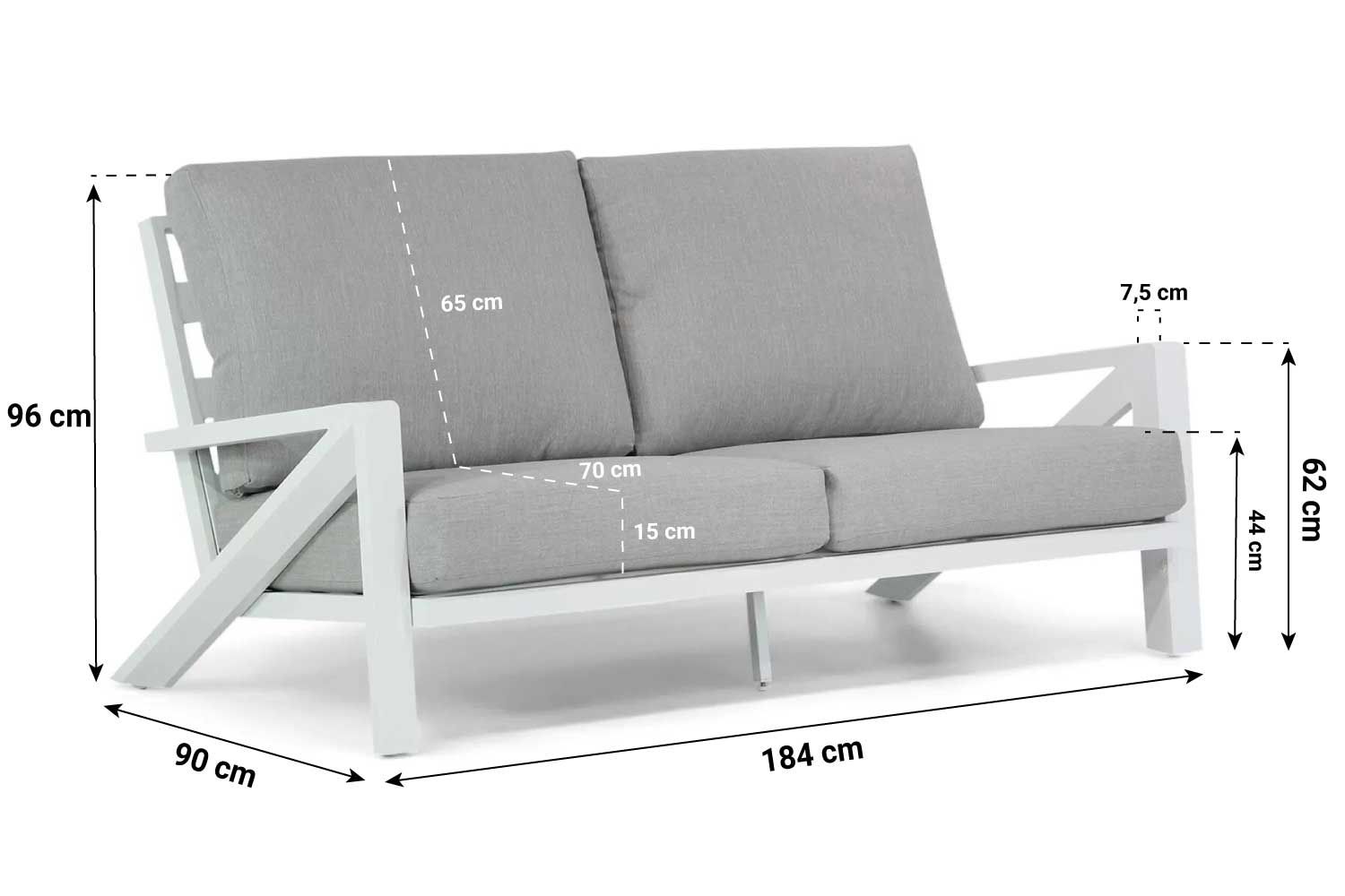 Santika Cinta stoel-bank loungeset 4-delig - Quick Dry Foam