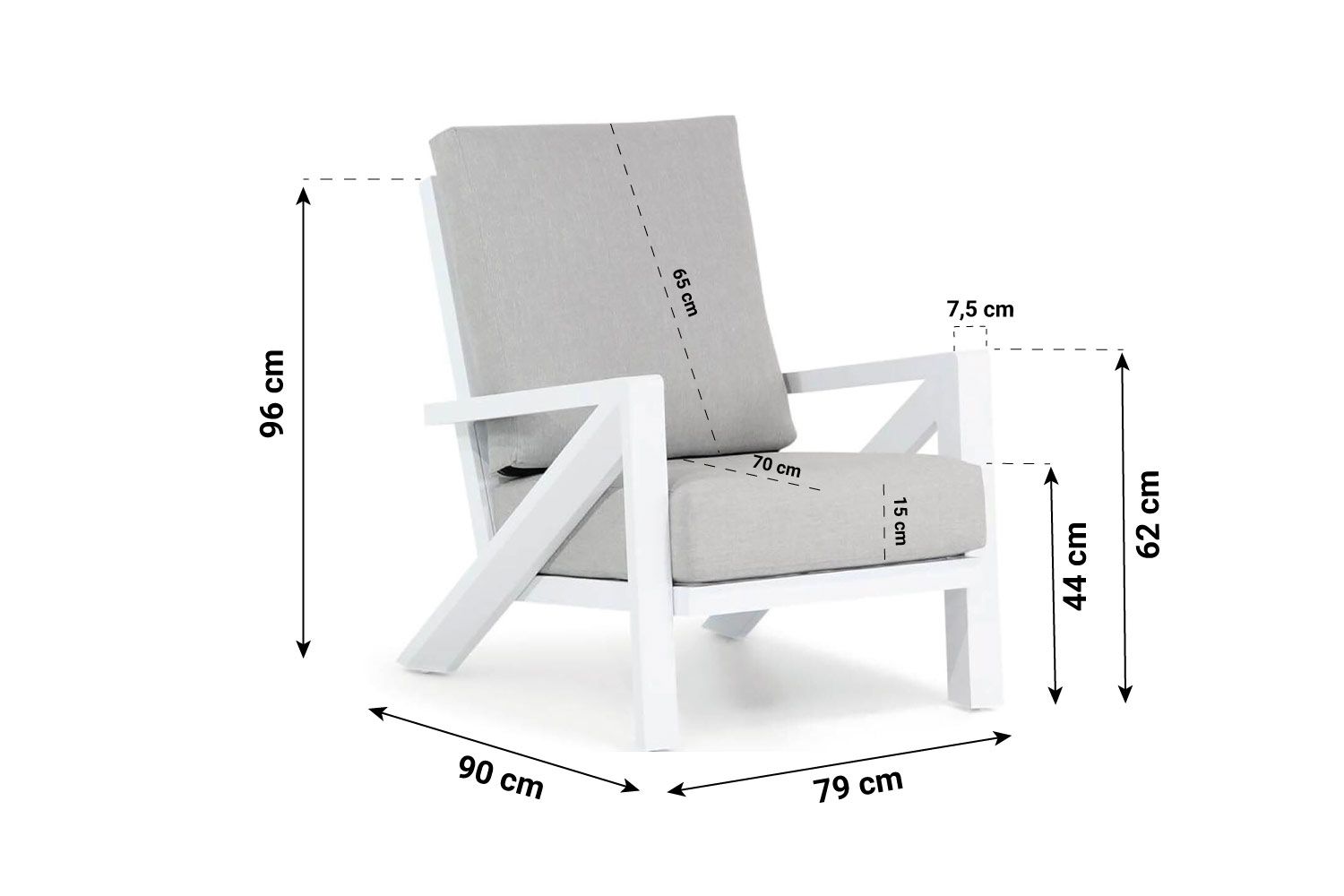 Santika Cinta stoel-bank loungeset 4-delig - Quick Dry Foam