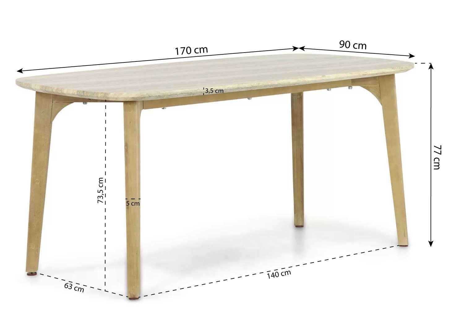Coco Almeria dining tuintafel 170 x 90 cm
