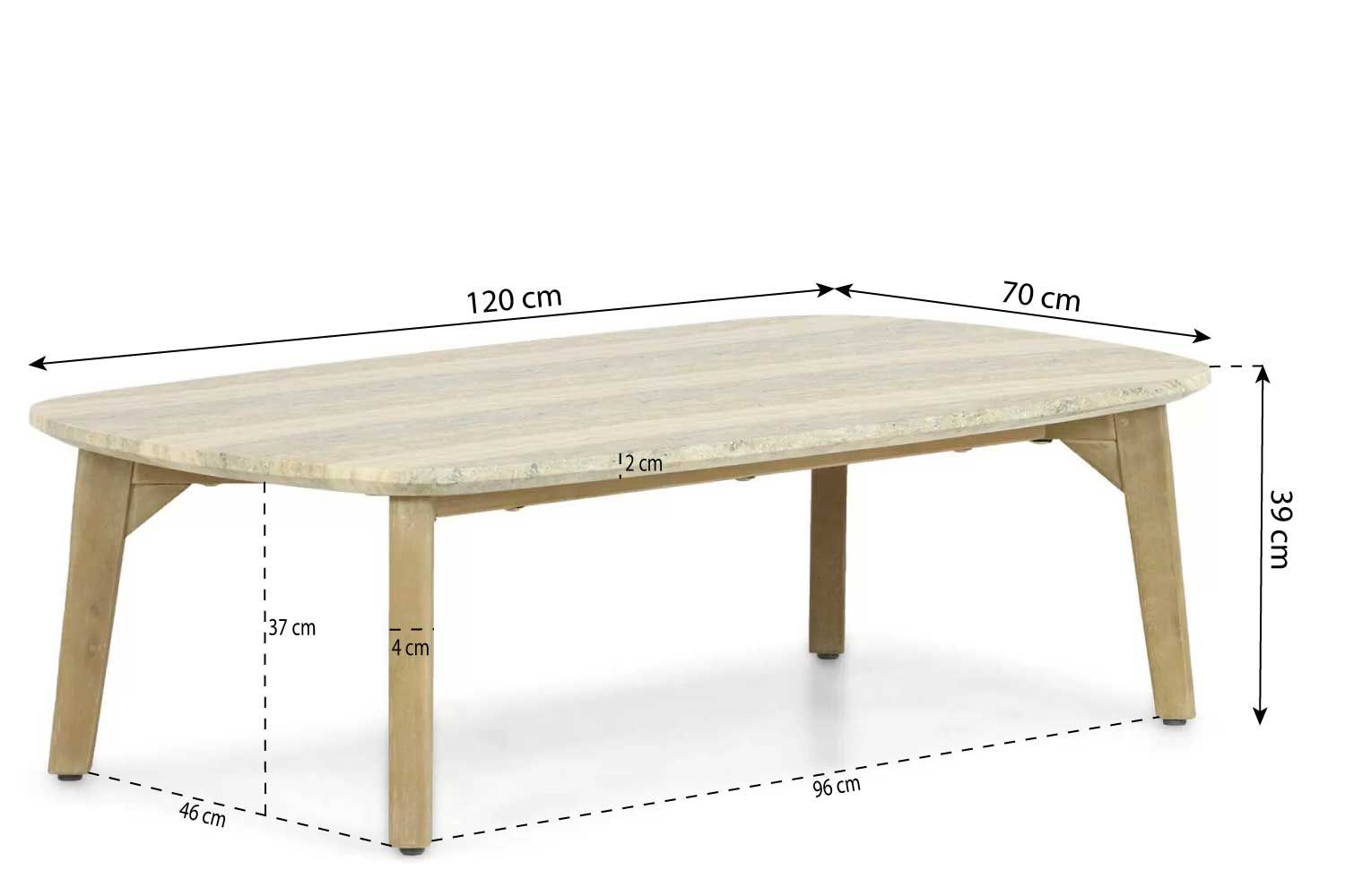 Coco Almeria loungetafel 120 x 70 cm thumbnail