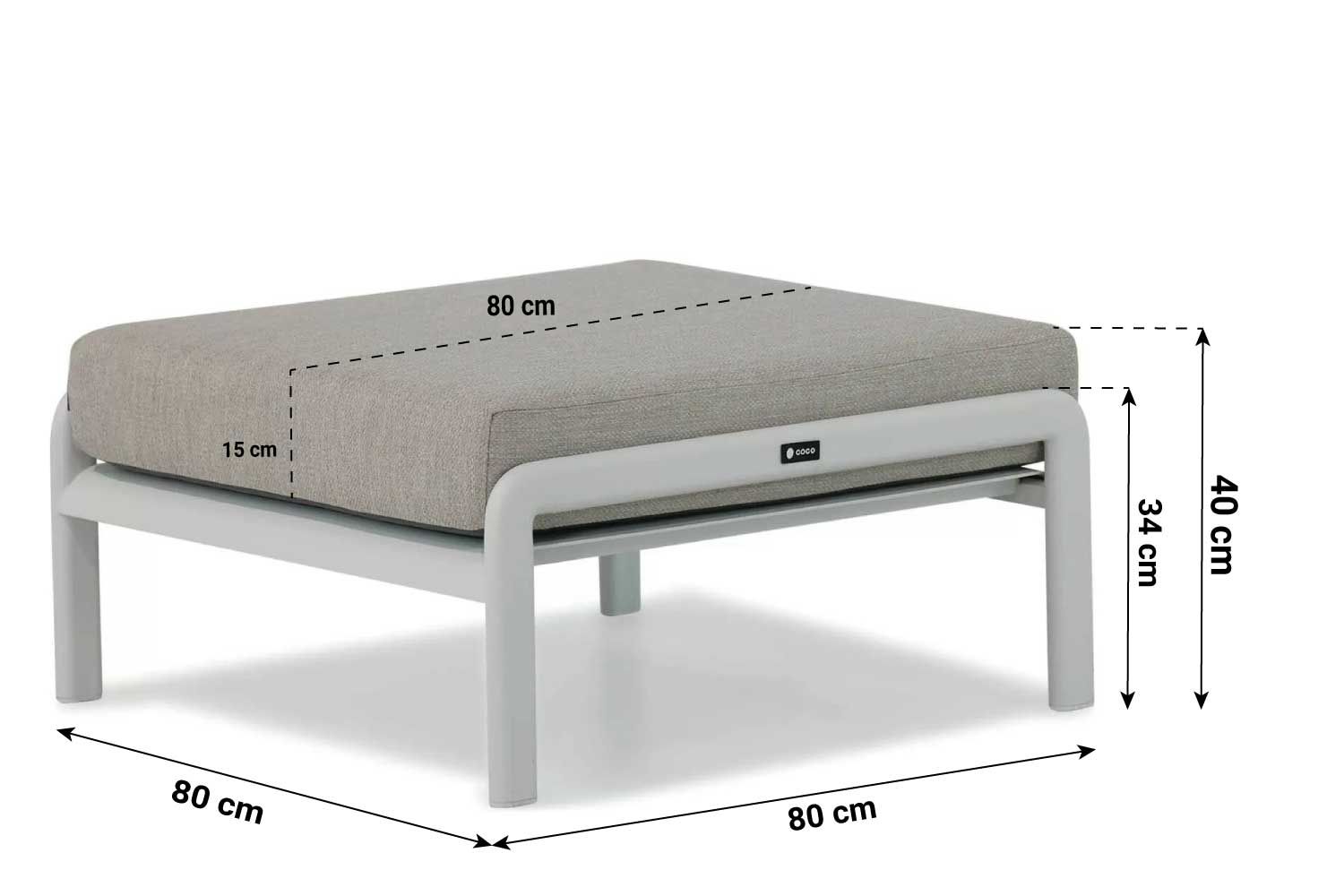 Coco Avellino loungetafel met kussen 80 x 80 cm thumbnail