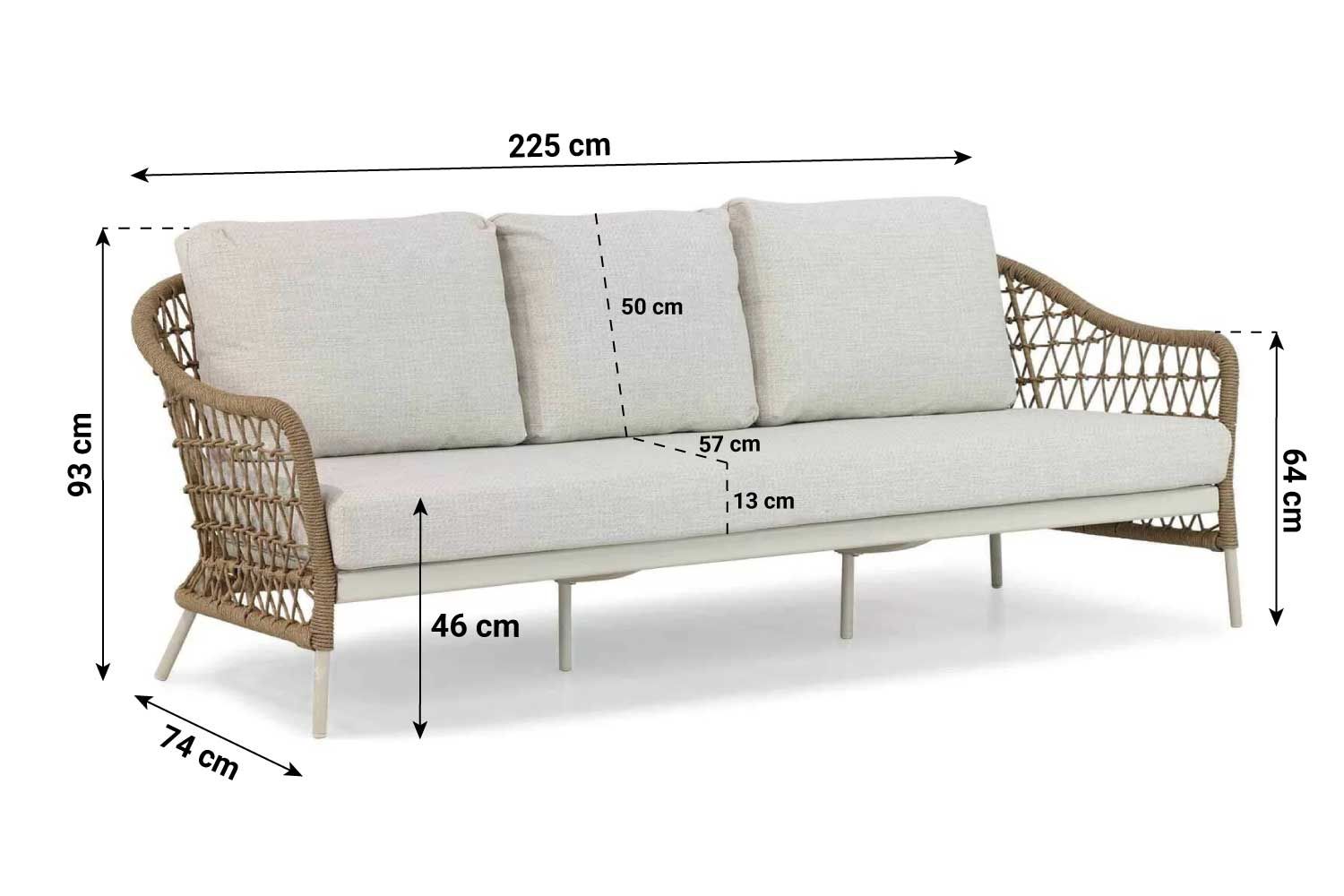 Coco Bali stoel-bank loungeset 3-delig