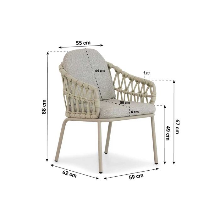 Coco Barcelona/Brighton 120 cm dining tuinset 5-delig