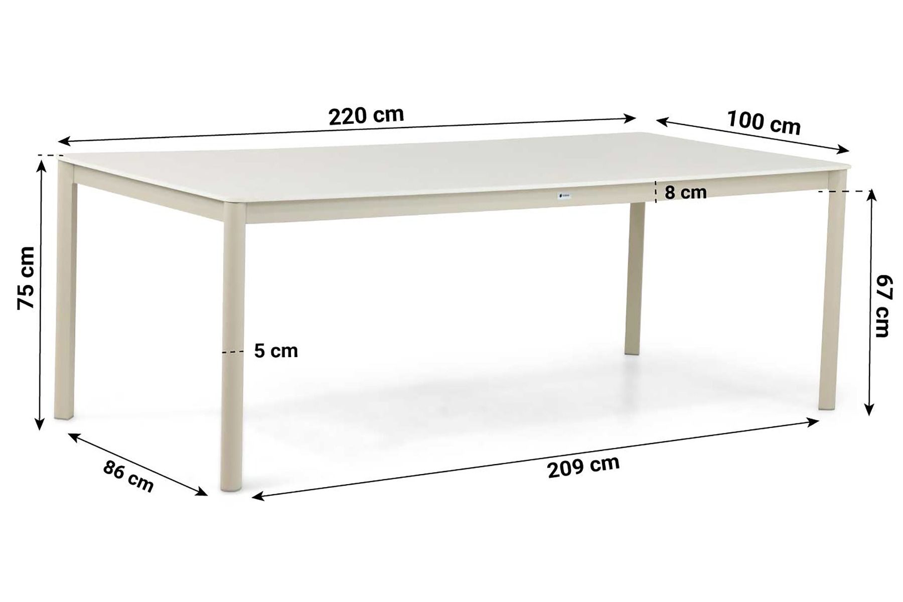 Coco Como dining tuintafel 220 x 100 cm thumbnail
