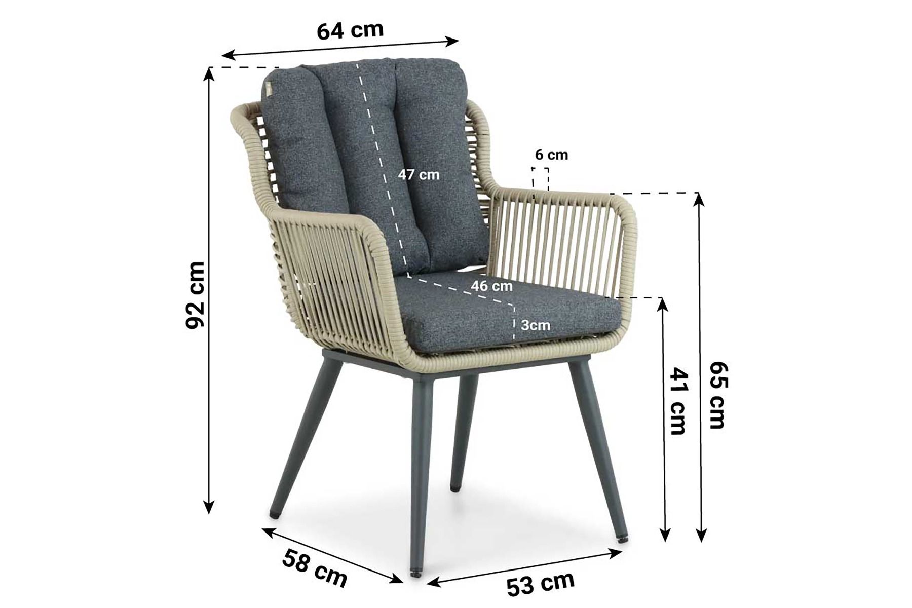 Coco Custa/Vienna 120 cm dining tuinset 5-delig