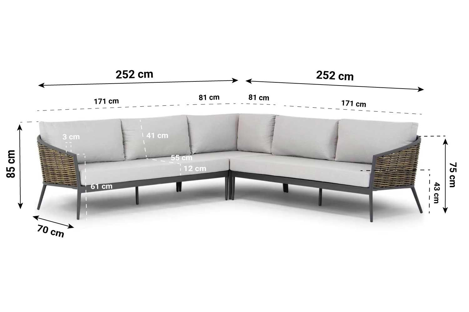 Coco Ewa/Pacific 100 cm hoek loungeset 4-delig