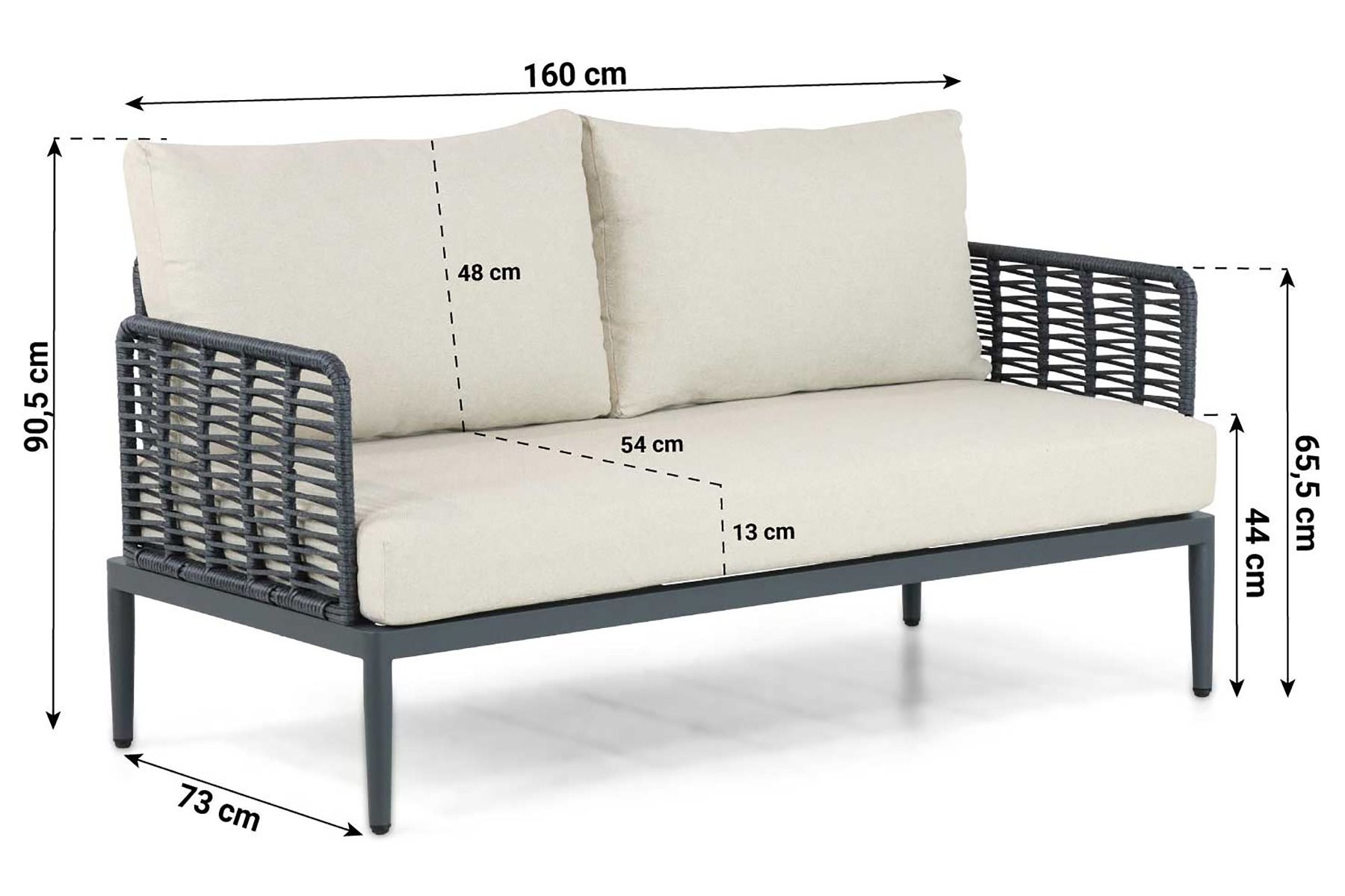 Coco Ibiza stoel-bank loungeset 3-delig