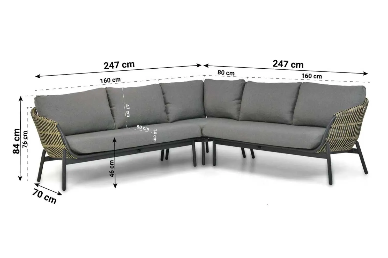 Coco Nathan/Enchante 60-40 cm hoek loungeset 5-delig thumbnail