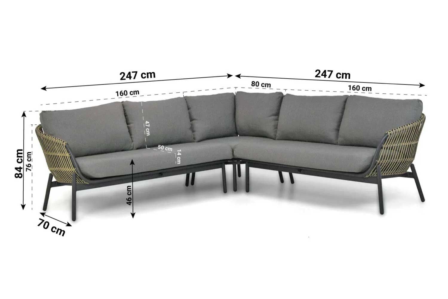 Coco Nathan/Pacific 100 cm hoek loungeset 4-delig