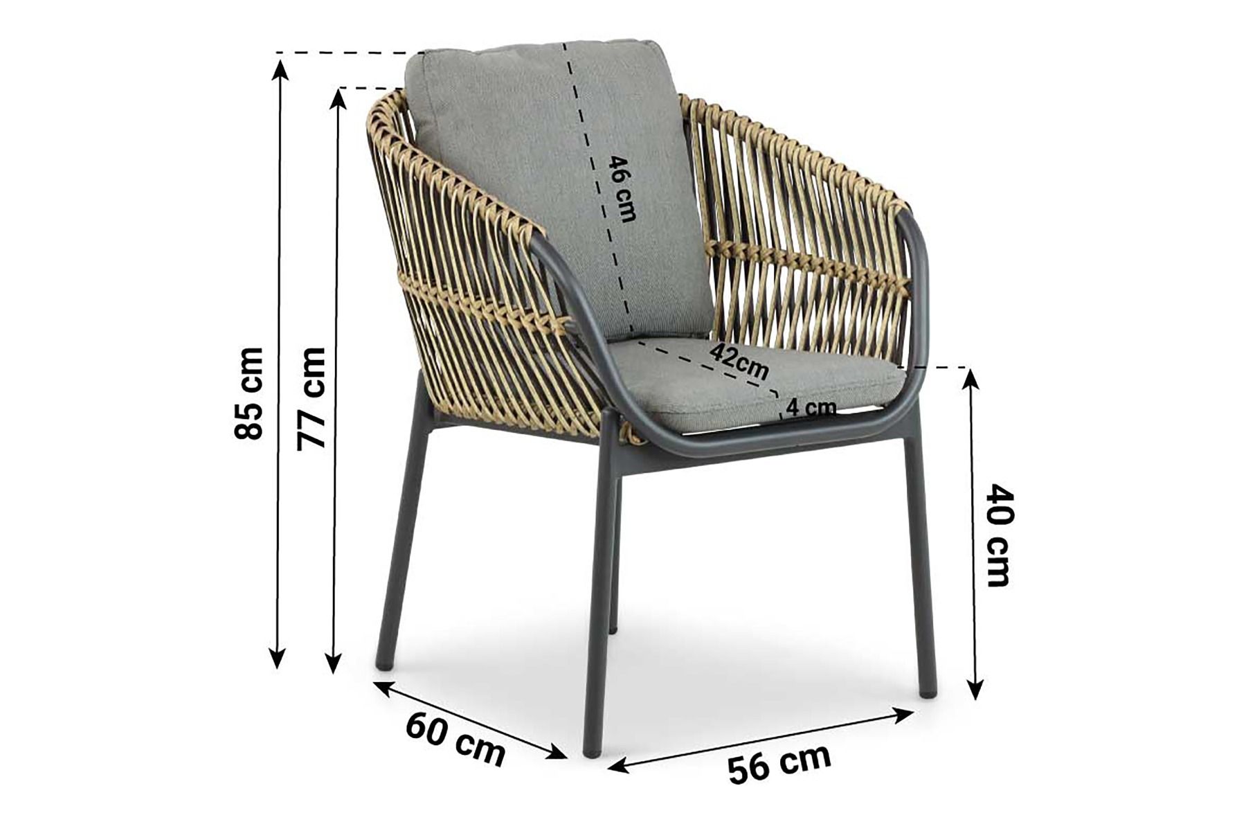 Coco Nathan/Vienna 120 cm dining tuinset 5-delig