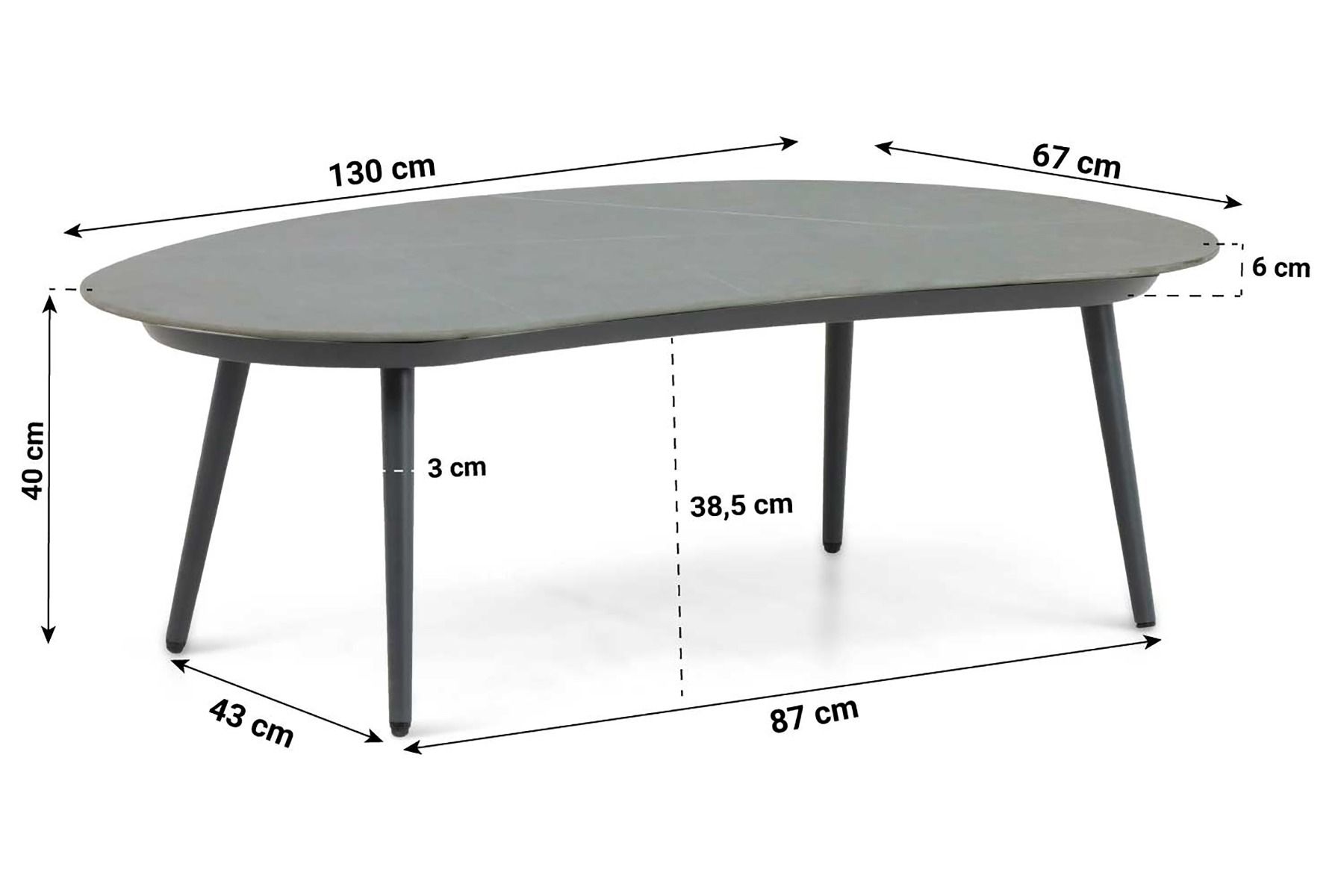 Coco Puerto/Noar 130 cm  hoek loungeset 4-delig