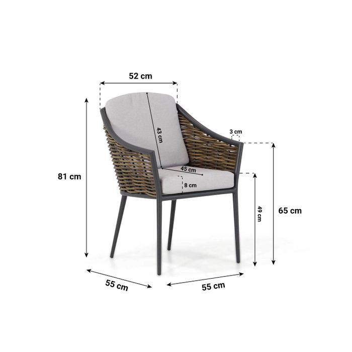 Coco Olivine/Vienna 240 cm dining tuinset 7-delig