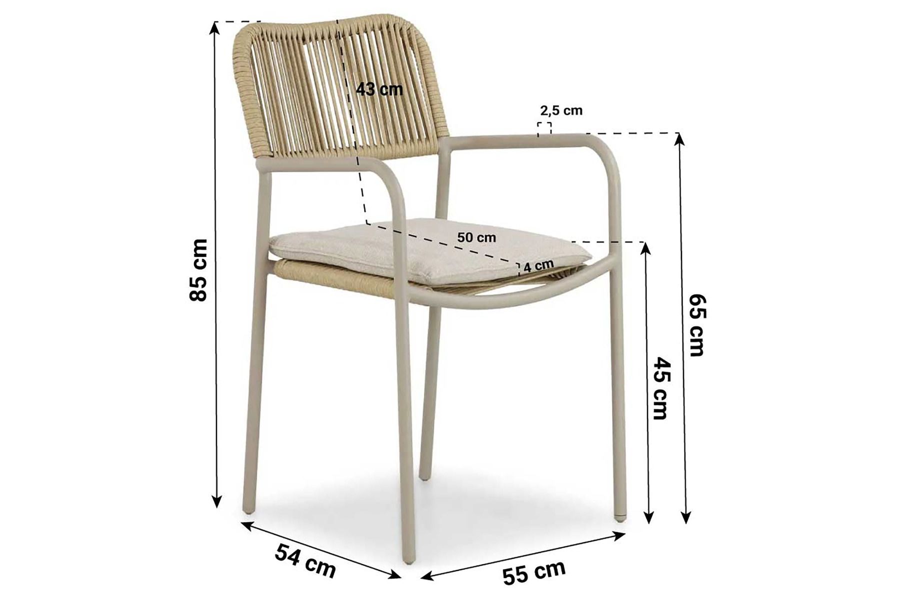 Coco Penya/Fungo 140 cm dining tuinset 5-delig