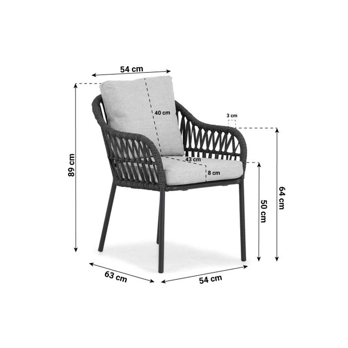 Coco Puerto/Livorno 125 cm dining tuinset 5-delig