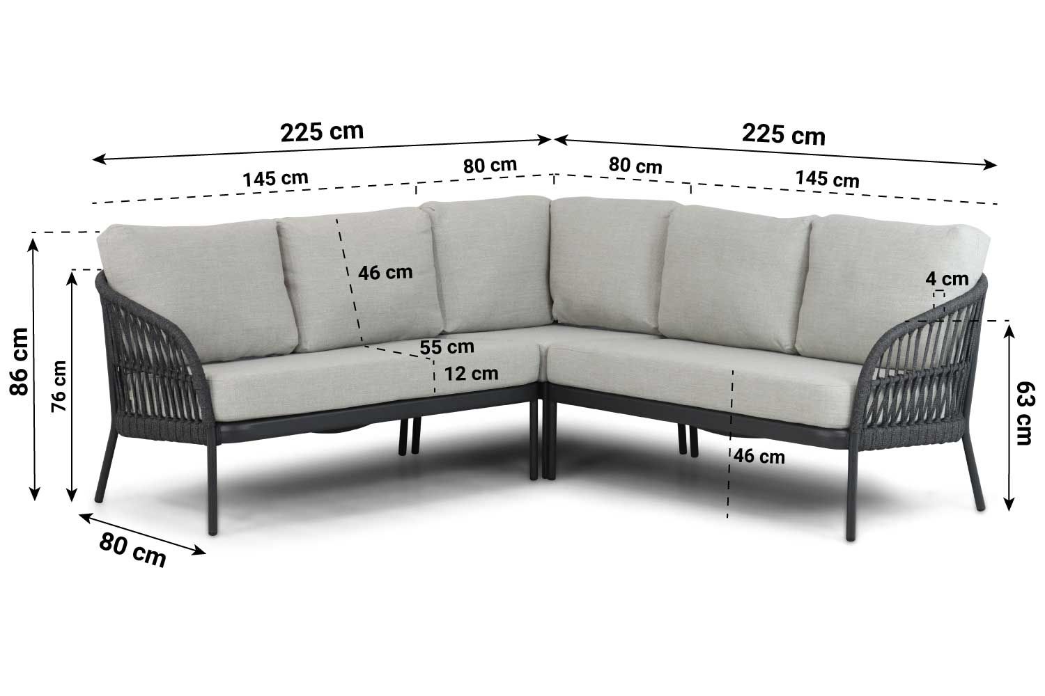 Coco Puerto/Ronda 50/70 cm hoek loungeset 5-delig thumbnail