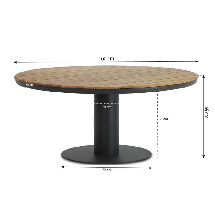 Coco Puerto/Salerno 160 cm dining tuinset laag 7-delig