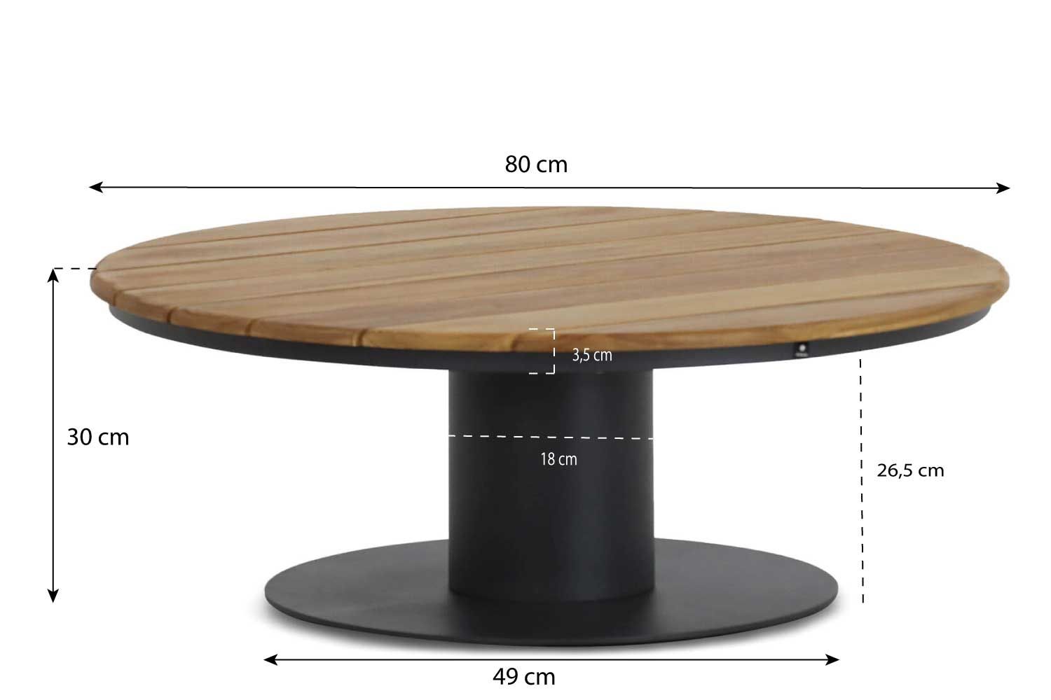 Coco Salerno loungetafel 80 cm thumbnail