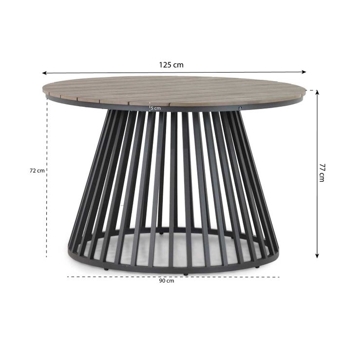 Lifestyle Advance/Sorrento 125 cm dining tuinset 5-delig