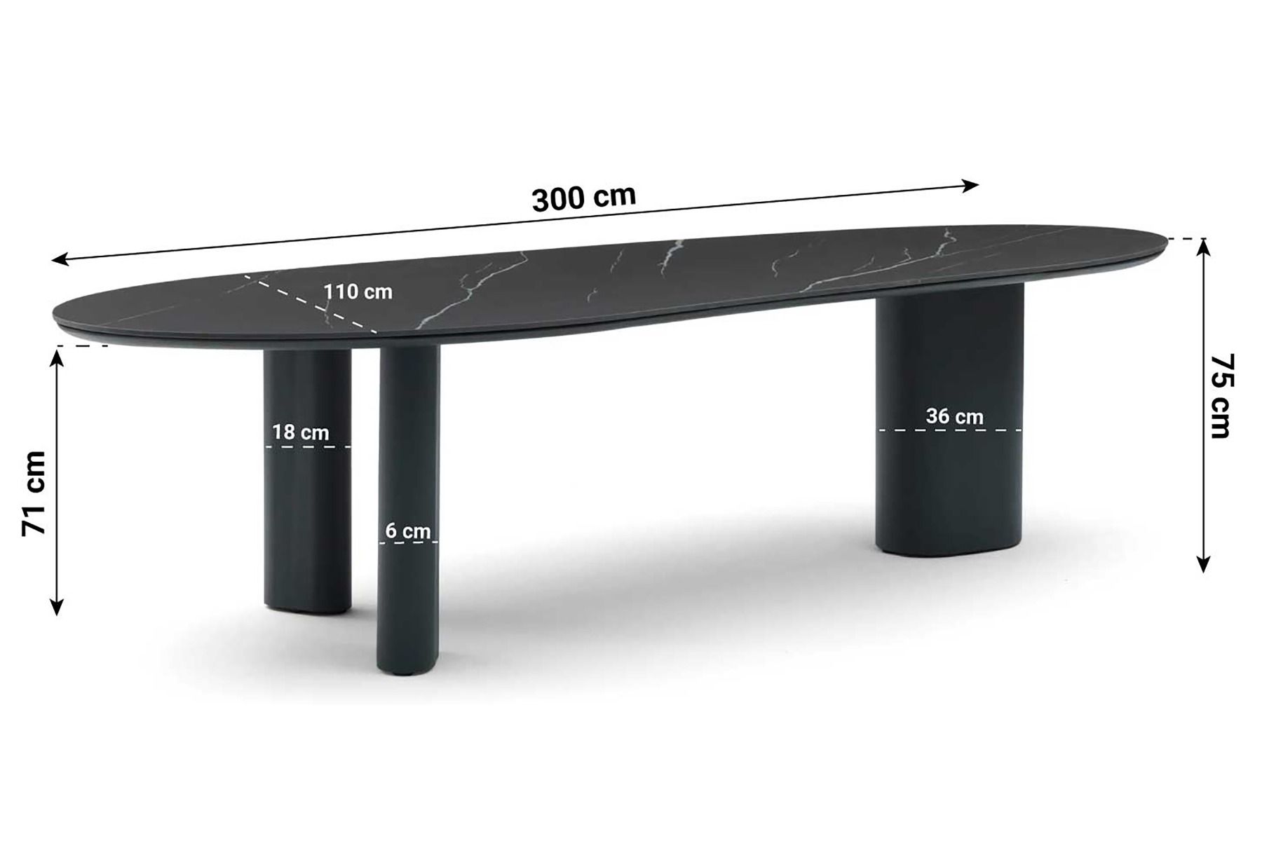 Coco Weave dining tuintafel 300 x 120 cm